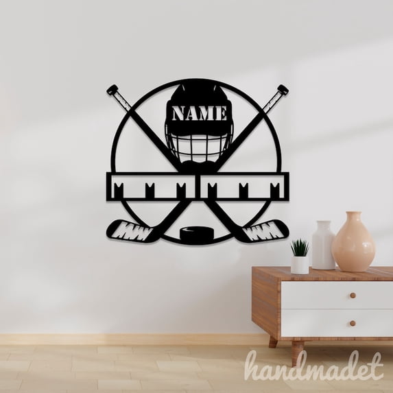 Handmadetneonsign Hockey Metal Hanger Metal Wall Art Light, Hockey Metal Sign Wall Decor, Sport Metal Decor