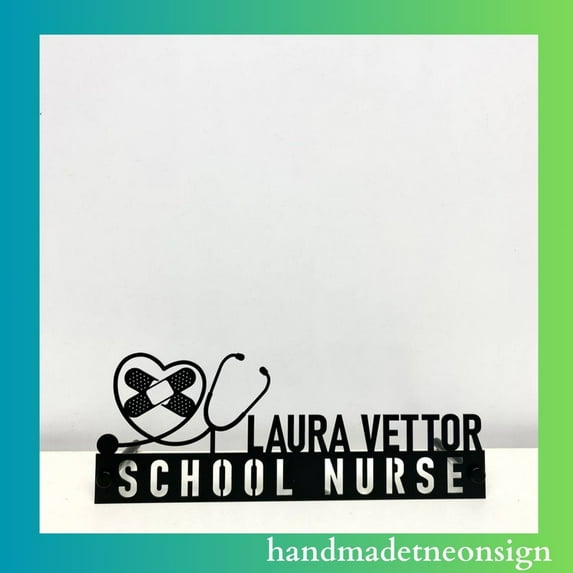 Handmadetneonsign Hockey Metal Nameplate, Hockey Player Desk Nameplate, Desk Name Plate Decor 47271