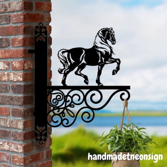 Handmadetneonsign Horse Hanging Bracket, Horse Hanging Basket, Horse Hanging Bracket For Garden 042317