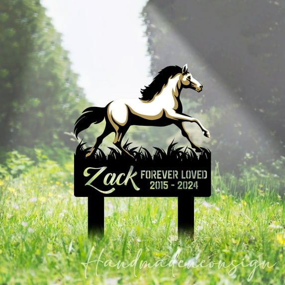 Handmadetneonsign Horse Memorial Stake, Horse Memorial Plaque, Horse Yard Stake, Horse Garden Stake 65426