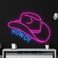 thumbnail image 1 of Handmadetneonsign Howdy Cowboy Hat Neon Sign, Western Cowboy Art Decor, Country Living Led Wall Decor, 1 of 4
