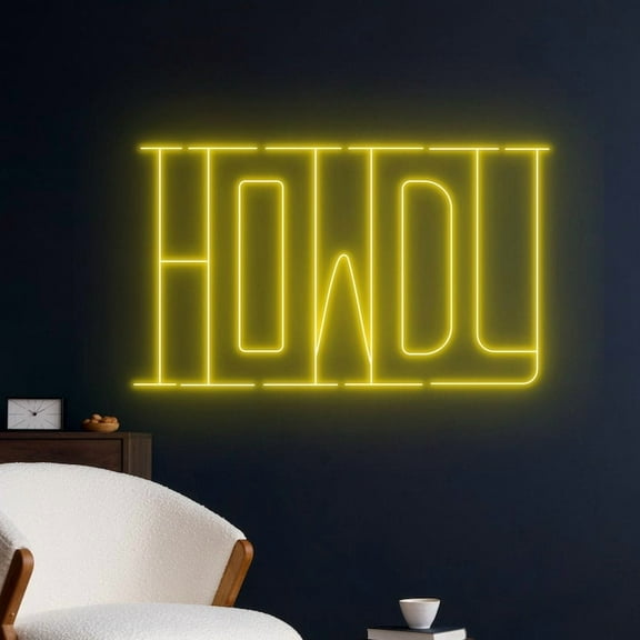 Handmadetneonsign Howdy Neon Sign, Howdy Cowboy Wall Art Decor, Western Howdy Cowboy Wall Decor