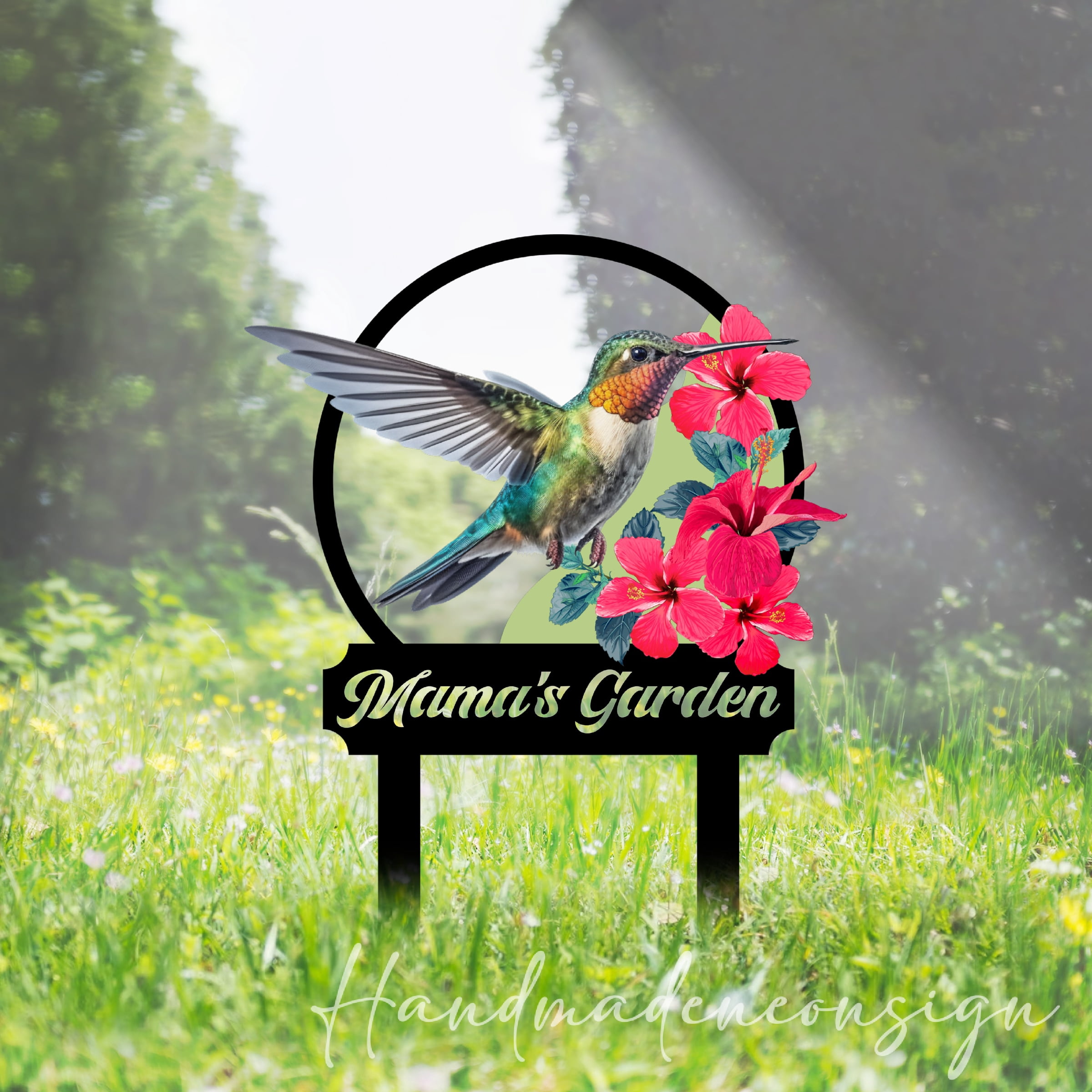 Handmadetneonsign Hummingbird Metal With Stake, Hummingbird Metal Name ...