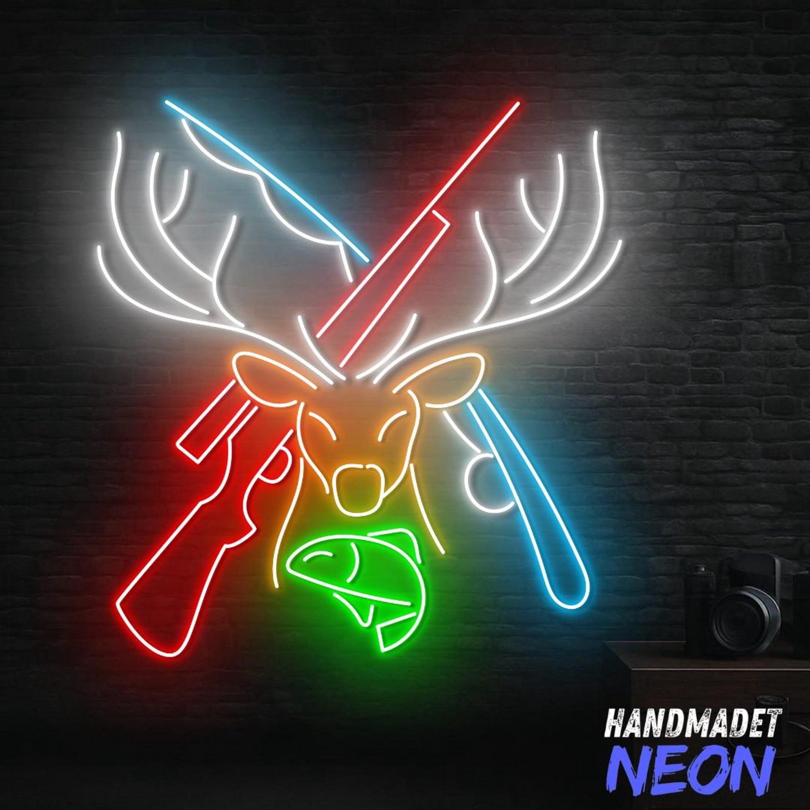 Handmadetneonsign Hunting Neon Sign, Deer Head Led Sign, Hunting Club ...