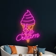 thumbnail image 1 of Handmadetneonsign Ice Cream Cone Neon Sign, Melting Ice Cream Neon Light, Ice Cream LED Light, 1 of 5
