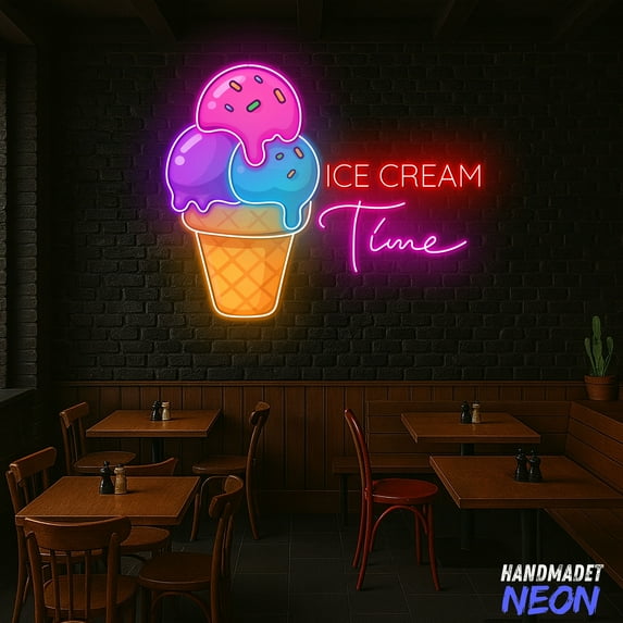 Handmadetneonsign Ice Cream Neon Sign, Dessert Shop Decor, Gelato Shop Decor