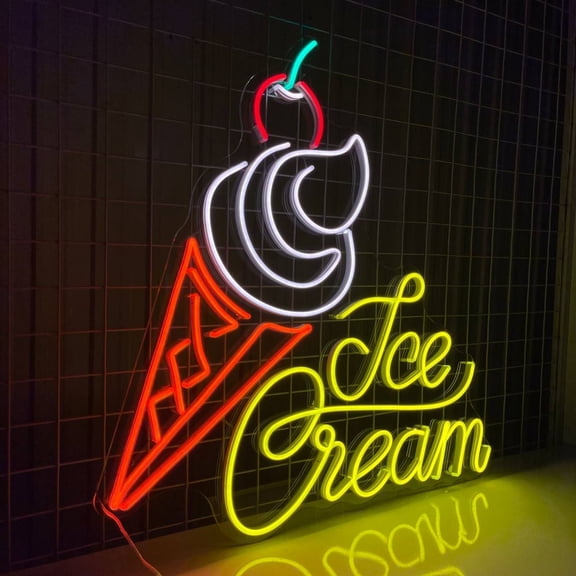 Handmadetneonsign Ice Cream Neon Sign, Ice Cream Wall Art Decor, Ice Cream Led Sign, Ice Cream Store Wall Decor