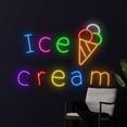 thumbnail image 1 of Handmadetneonsign Ice Cream Neon Sign, Melting Ice Cream Neon Light, Ice Cream Cone LED Light, 1 of 5