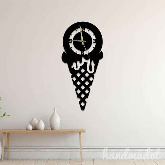 Handmadetneonsign Ice Cream Wall Clock Unique, Text Oversize Wall Clock, Year Date Round Wall Clock 55972