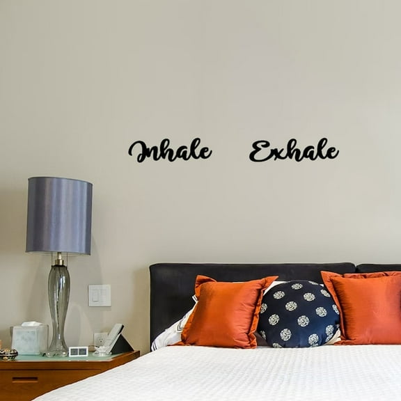 Handmadetneonsign Inhale Exhale Words Metal Wall Art Light, Quote Sayings Metal Sign Wall Decor, Home Metal Decor