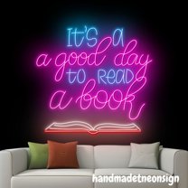Handmadetneonsign It's A Good Day To Read A Book Neon Sign, Book Store Wall Art Decor, Book Wall Decor 65869