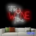 thumbnail image 1 of Handmadetneonsign It's Wine Time Neon Sign, Wine Glass Led Sign, Drinking Bar Wall Art, Cocktail Liquor Wine Wall Decor 79508, 1 of 1