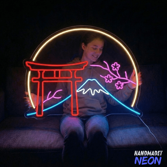 Handmadetneonsign Japanese Neon Sign, Torii Gate Led Light, Home Wall Decor