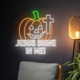 thumbnail image 1 of Handmadetneonsign Jesus Shine In Me Pumpkin Neon Sign, Thanksgiving LED Light, Jesus Cross Pumpkin, 1 of 5