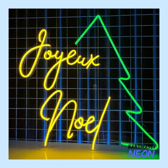 Handmadetneonsign Joyeux Noel Neon Sign, Christmas Tree Led Sign, Christmas Text Wall Art, Christmas Gift Decor 79825