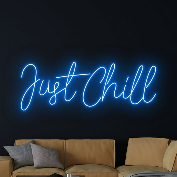 Handmadetneonsign Just Chill Neon Sign, Just Chill Quote Wall Art Decor, Bar Club Party Wall Decor