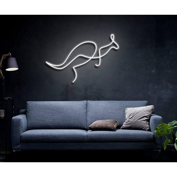 Handmadetneonsign Kangaroo Neon Sign, Kangaroo Led Sign, Home Decor, Custom Neon Sign, Best Gifts, Wall Decor, Line art Neon Sign, Safari Decor, Wall Décor