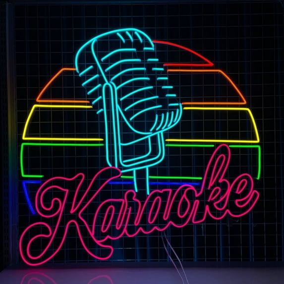 Handmadetneonsign Karaoke Neon Sign, Karaoke Studio Wall Art Decor, Bar Cocktails Drinks Wall Decor