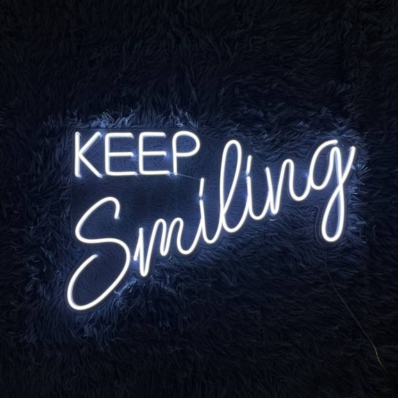 Handmadetneonsign Keep Smiling Neon Sign, Keep Smiling Quote Wall Art ...