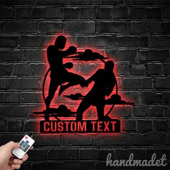 Handmadetneonsign Kickboxing Metal Wall Art Light, Kickboxing Metal Sign Wall Decor, Kickboxing Metal Decor 62140