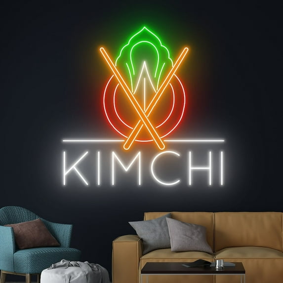 Handmadetneonsign Kimchi Neon Sign, Kimchi Led Sign, Korean Food Led Light, Korea Kimchi Neon Light