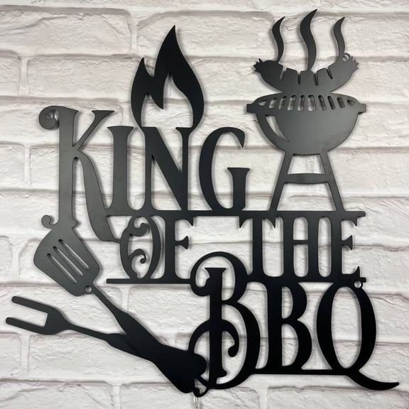 Handmadetneonsign King Of The BBQ Metal Wall Art Light, BBQ Metal Sign Wall Decor, BBQ Restaurant Metal Decor
