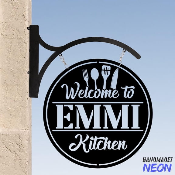 Handmadetneonsign Kitchen Hanging Sign, Restaurant Outdoor Hanging Sign, Metal Business Sign 95660