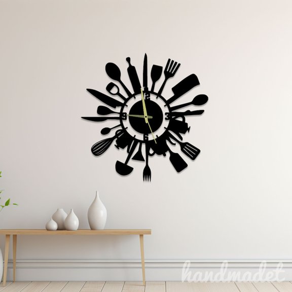 Handmadetneonsign Kitchen Wall Clock Unique, Text Oversize Wall Clock, Year Date Round Wall Clock 55978