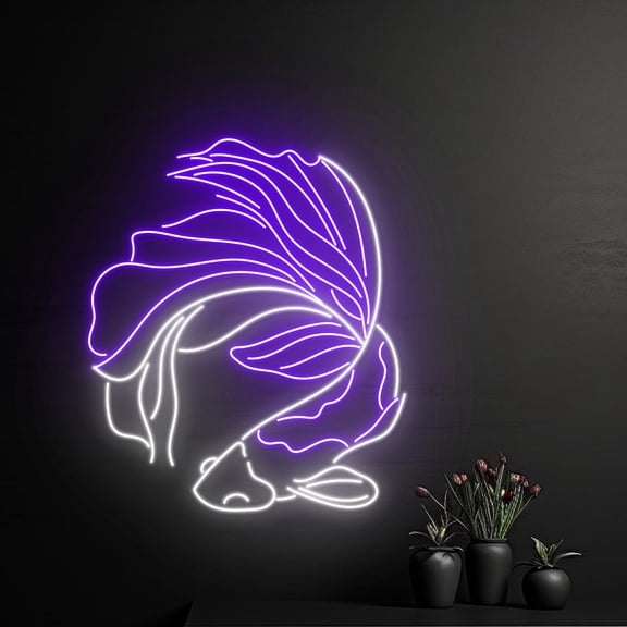 Handmadetneonsign Koi Fish Neon Sign, Koi Fish Led Lights, Koi Fish Neon Lights, Custom Neon Light