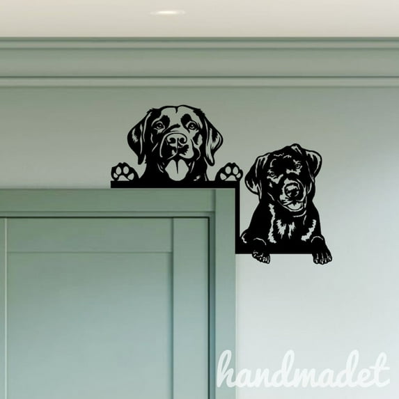 Handmadetneonsign Labrador Door Corner Sign, Labrador Dog Metal Door Topper, Pet House Wall Decor 60765