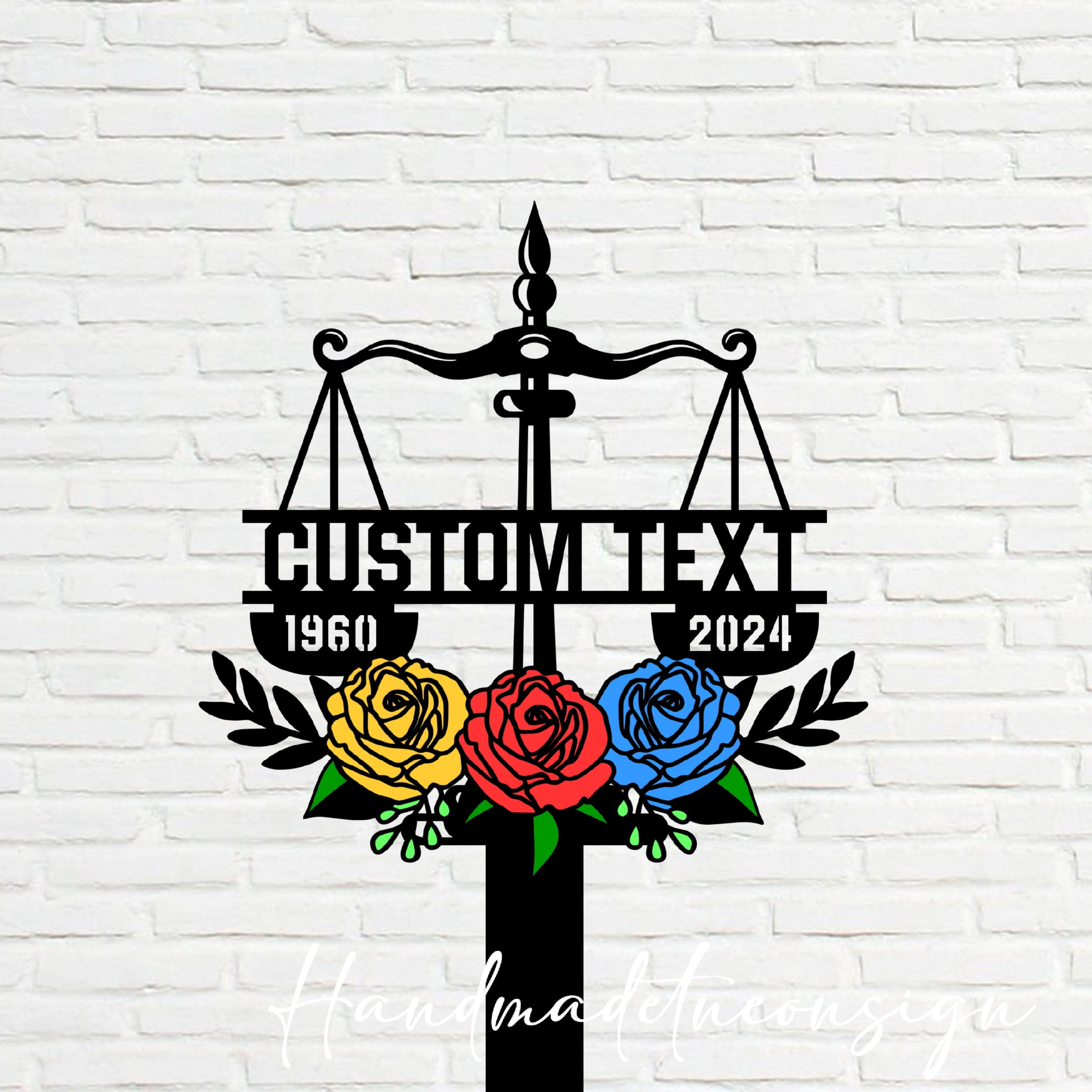 Handmadetneonsign Lawyer Flower Memorial Stake, Justice Scales Lawyer ...
