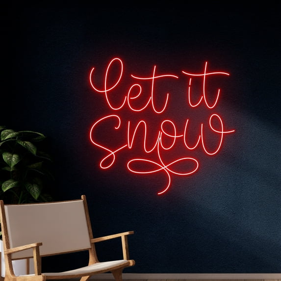 Handmadetneonsign Let It Snow Neon Sign, Custom Merry Christmas Led Sign, Merry Christmas