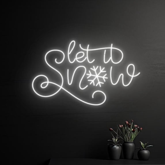 Handmadetneonsign Let It Snow Neon Sign, Custom Merry Christmas Led Sign, Personalized Christmas