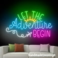thumbnail image 1 of Handmadetneonsign Let The Adventure Begin Neon Sign, Traveling Mode Led Light, Airplane Wall Art Decor 69203, 1 of 5