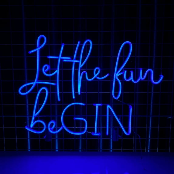 Handmadetneonsign Let The Fun Begin Neon Sign, Cocktails Wall Art Decor, Bar Pub Home Wall Decor
