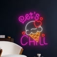 thumbnail image 1 of Handmadetneonsign Let's Chill Ice Cream Neon Sign, Ice Cream Neon Art Decor, Ice Cream Neon Wall Decor, 1 of 5