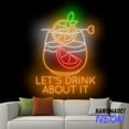 thumbnail image 1 of Handmadetneonsign Let’s Drink About It Neon Sign, Cocktail Led Sign, Cocktail Bar Decor 92581, 1 of 5