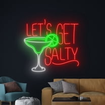 Handmadetneonsign Let's Get Salty Margarita Neon Sign, Margarita Wall Art Decor, Cocktail Wall Decor