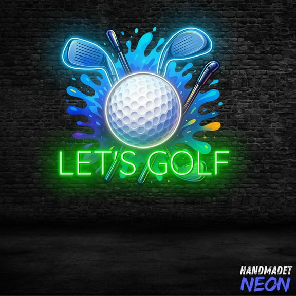 Handmadetneonsign Let's Golf Neon Sign For Game Room Decor, Golf Led Light, Gift For Golfers 134610