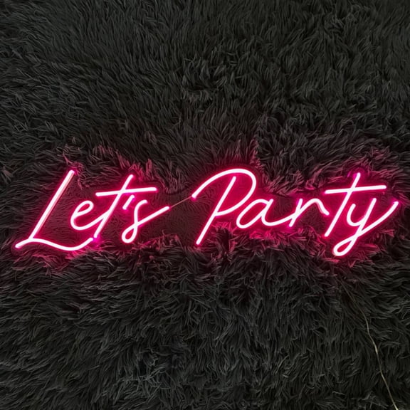 Handmadetneonsign Let's Party Neon Sign, Motivational Quotes Wall Art Decor, Home Wall Decor