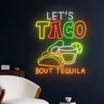 thumbnail image 1 of Handmadetneonsign Let's Tacos Bout Tequila Neon Sign, Tequila Tacos LED Light, Tacos Tequila Neon, 1 of 5