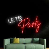 Handmadetneonsign Lets Party Neon Sign, Quote Wall Art Decor, Party Wall Decor, Bar Pub Home Room Wall Decor