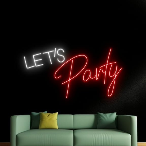 Handmadetneonsign Lets Party Neon Sign, Quote Wall Art Decor, Party Wall Decor, Bar Pub Home Room Wall Decor