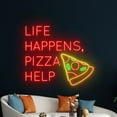 thumbnail image 1 of Handmadetneonsign Life Happens, Pizza Help Neon Sign, Pizza Neon Light, Pizza Led Light, Pizza Sign, 1 of 5