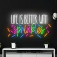 thumbnail image 1 of Handmadetneonsign Life Is Better With Sprinkles Neon Sign, Sprinkles Wall Art Decor, Sprinkles Wall Decor, 1 of 5