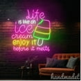thumbnail image 1 of Handmadetneonsign Life Is Like An Ice Cream Enjoy It Before It Melts Neon Sign, Ice Cream Wall Art Decor 64952, 1 of 5