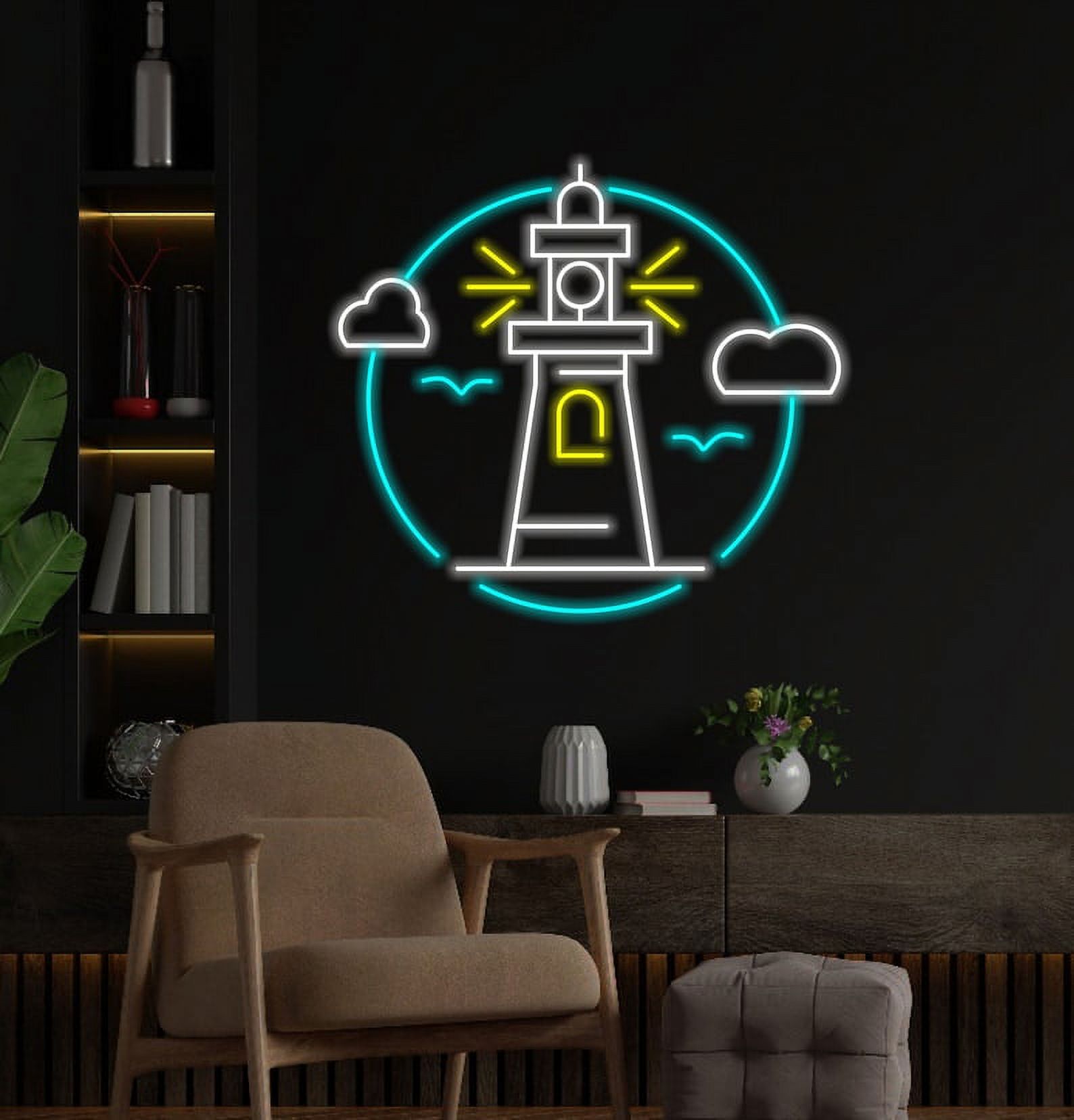 Handmadetneonsign Lighthouse Neon Sign, Lighthouse Beacons Led Sign ...