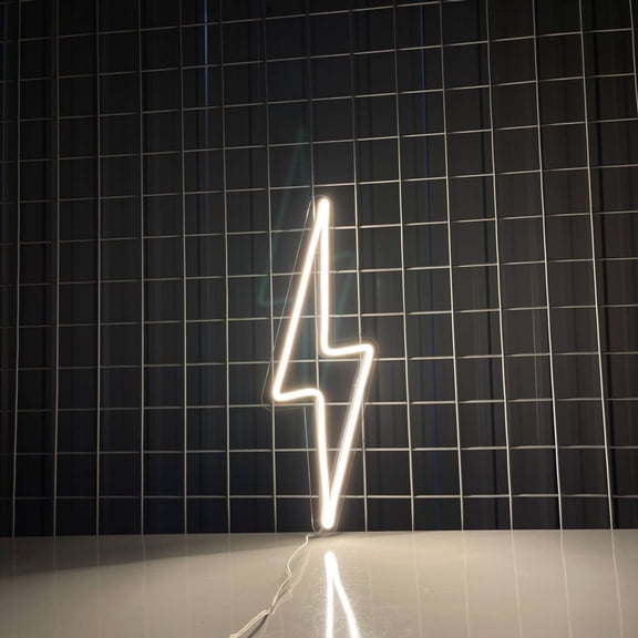 Handmadetneonsign Lighting Bolt Neon Sign, Thunderbolt Wall Art Decor, Home Room Wall Decor