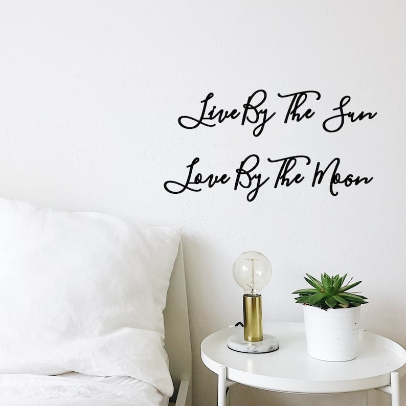 Handmadetneonsign Live By The Sun Love By The Moon Metal Wall Art Light