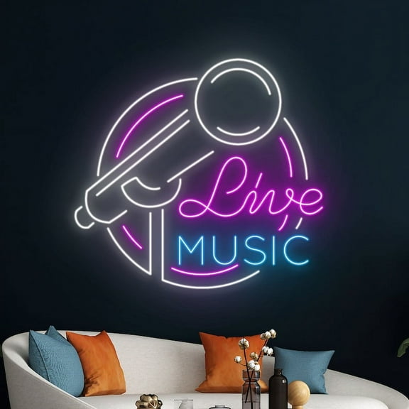 Handmadetneonsign Live Music Neon Light, Karaoke Led Sign, Karaoke Led Light, Live Music Neon Sign